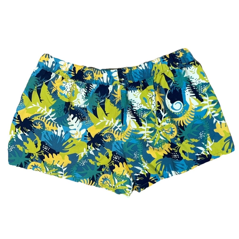 Patagonia Shorts Women Barely Baggies Size Small Green Blue Floral Pockets Sport - Picture 2 of 8